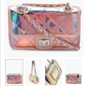 Boohoo iridescent cross body bag